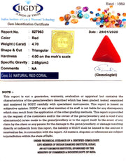 5.22 Ratti Natural Italian Triangular Moonga-(1054)